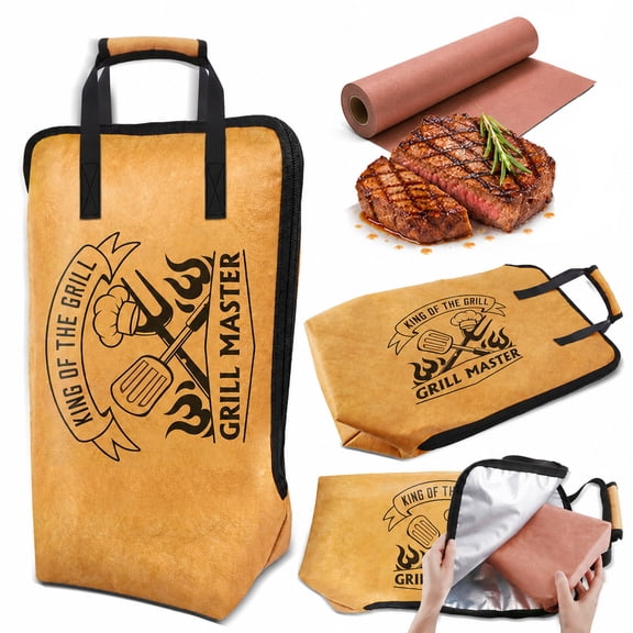 Fatato BBQ Blanket for Resting Meat, 21 Inch Insulated Meat Resting Bag with Wide Opening for Brisket, Pork Shoulder, Turkey, Outdoor Grill, Father’s Day Gift