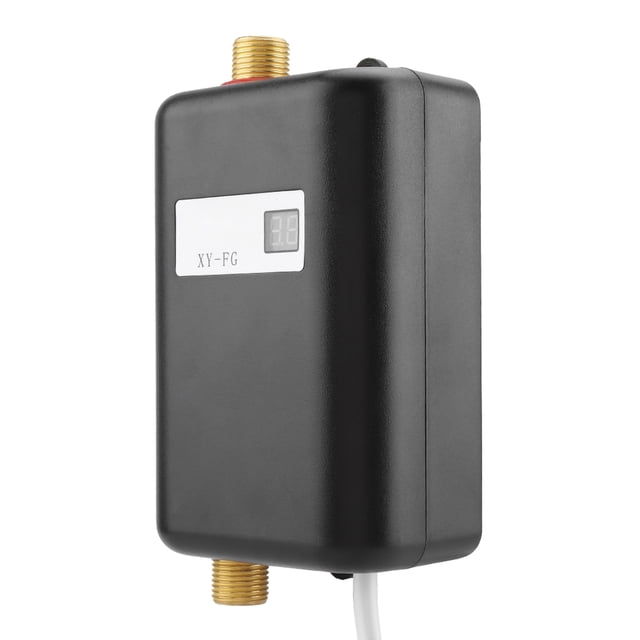 Caliente 3000W Mini Eléctrico Sin Tanque Calentador de Agua Instantáno Baño Cocina Lavado Negro