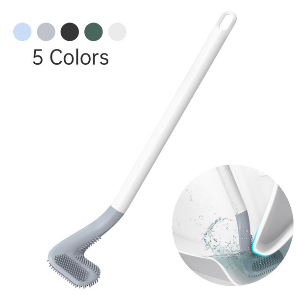 Golf Silicone Toilet Brush Long Handled Bendable TPR Brush Head Toilet