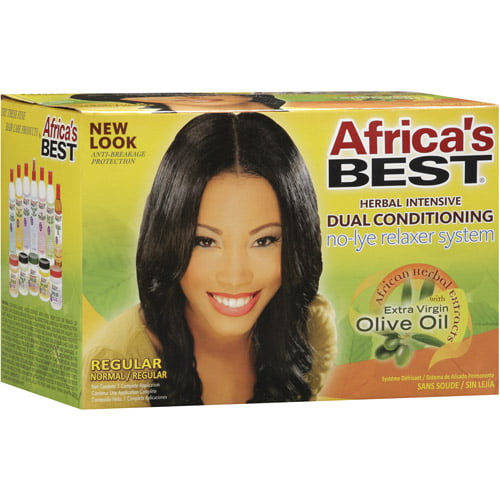 Africa's Best Herbal Intensive Dual Conditioning No-Lye Relaxer System,  Regular Strength 