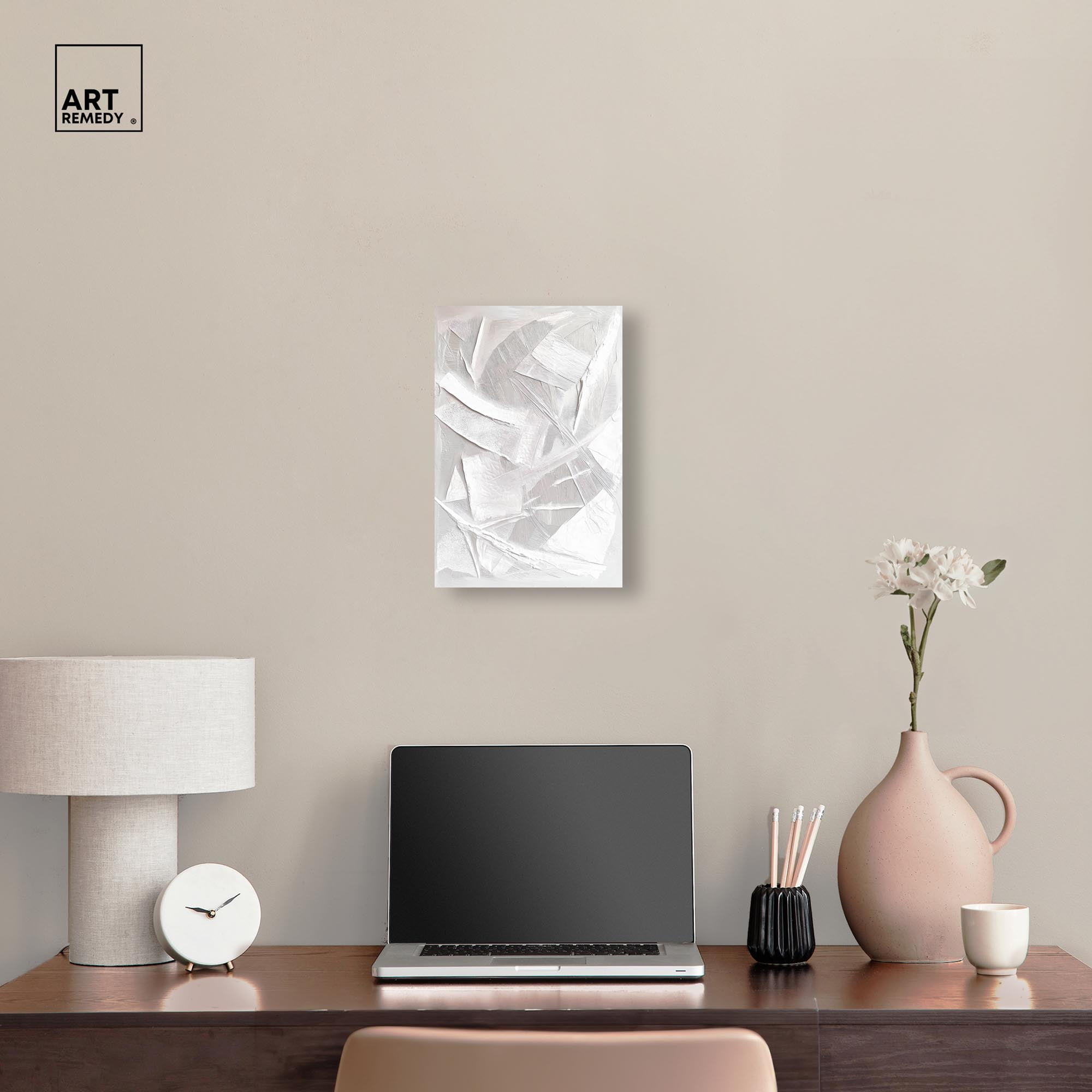Thick White Texture II Canvas White Wall Art by Art Remedy, Gallery Wrapped, 10 x 15