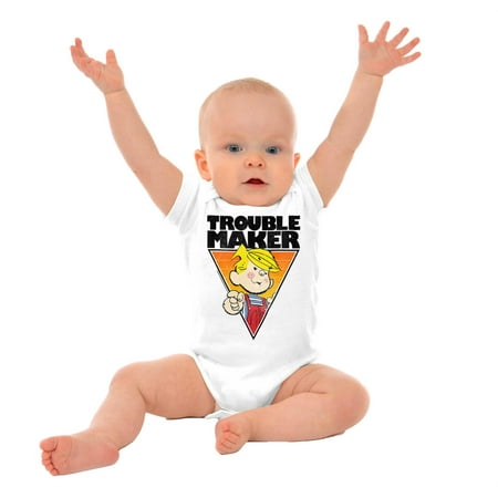 

Dennis The Menace Trouble Maker Romper Boys or Girls Infant Baby Brisco Brands 6M
