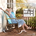 thumbnail image 3 of Outsunny Outdoor 2-Person Glider Bench with Table, Outside Breathable Mesh Swing Chair for Patio, Garden, Backyard, Porch, Blue, 3 of 9