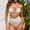 White, variant on Women's Swimsuit Solid Color Texture Hollow Hanging Neck Swimsuit High -Cellulite Shorts Bikini Styler Neon Football Shorts Mesh Bikini Bikini Expensive Thin Straps Bikini Top Red Neon Yellow Bikini