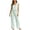 *Green, variant on Binmer Women's Striped 2 Piece Pajama Set ,Cap Sleeve Scoop Neck Top and Wide Leg Long Pants Blue,L
