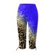 thumbnail image 2 of Pantalones Gibobby mujer holgados Estampado de flores Casual Vacaciones Cordón Leggings recortados Azul M, 2 of 5