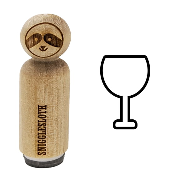 Wine Glass Outline Rubber Stamp for Scrapbooking Crafting Stamping - Mini 1/2 Inch