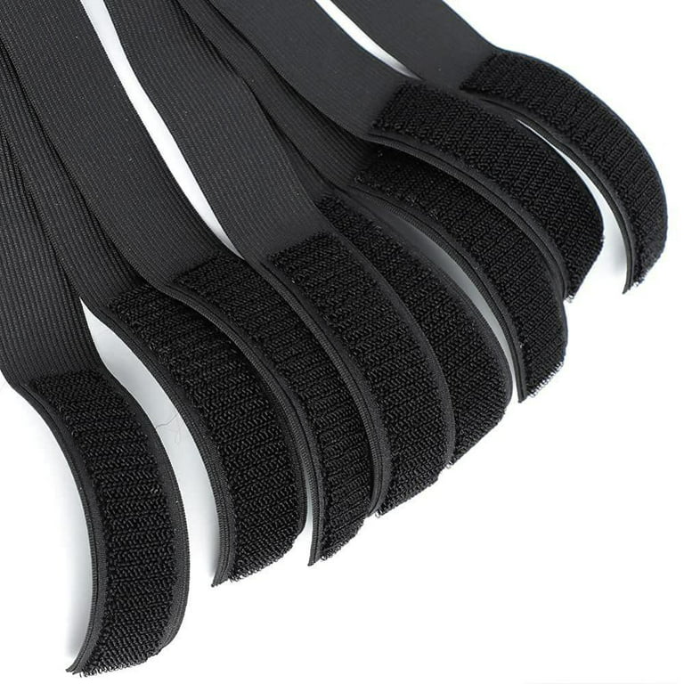 5Pcs Hair Band Wig Grip Adjustable Elastic Band With Hooks Black