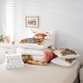 thumbnail image 6 of jejeloiu Highland Cow Sunflower 7-Piece Twin Bedding Sets Kids,Floral Farm Print Bedding Comforter Set,Reversible, 6 of 7
