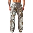 thumbnail image 6 of Havenx Mens Baggy Camo Pants Wide Leg Dry Leaf Print Elastic Waist Sweatpants with Pockets Open Bottom Camouflage Trousers Workout Athletic Jogger Soft Lounge Streetwear,Camel L, 6 of 7