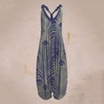 thumbnail image 2 of SELONE Rompers for Women Casual Fancy Suspender Strapless Loose Fit Long Pant Sleeveless Ladies Travel Comfortable 2023 Vacation Womens Jumpers and Rompers Casual Printing Dark Blue XXL, 2 of 3
