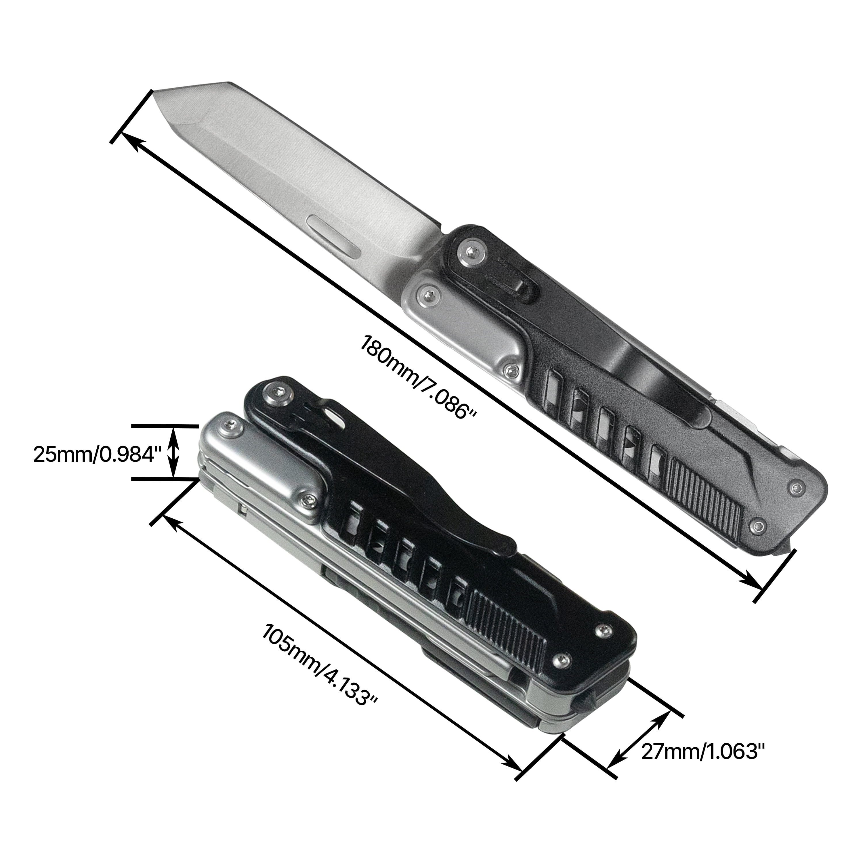HFS(R) Multi-Tool for Camping Stainless Steel Multi-Functional Scissors Foldable with Drawstring Bag Pocket Multitools for Outdoor Activities and DIY