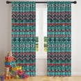 thumbnail image 5 of Blackout Kids Curtains,Turquoise Boho Tribal Triangles and Arrows Pattern Childrens Insulated Curtains Set Of 2,Bedroom Essentials,Toddler Room Decor 42x84in(106x213cm), 5 of 5