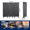 thumbnail image 2 of Acoustic Privacy Screen with Wheels - Sound Deadening Portable Room Divider for Small Spaces - Freestanding Noise Blocking Partition Wall Panel, 2 of 9