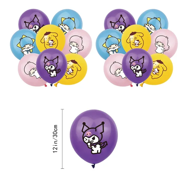 Lindo juego de cubiertos y banderines desechables con diseño de Hello Kitty, serie Sanrio, para fiestas de cumpleaños, con diseño de Melody, para colgar en la pared o en la pared