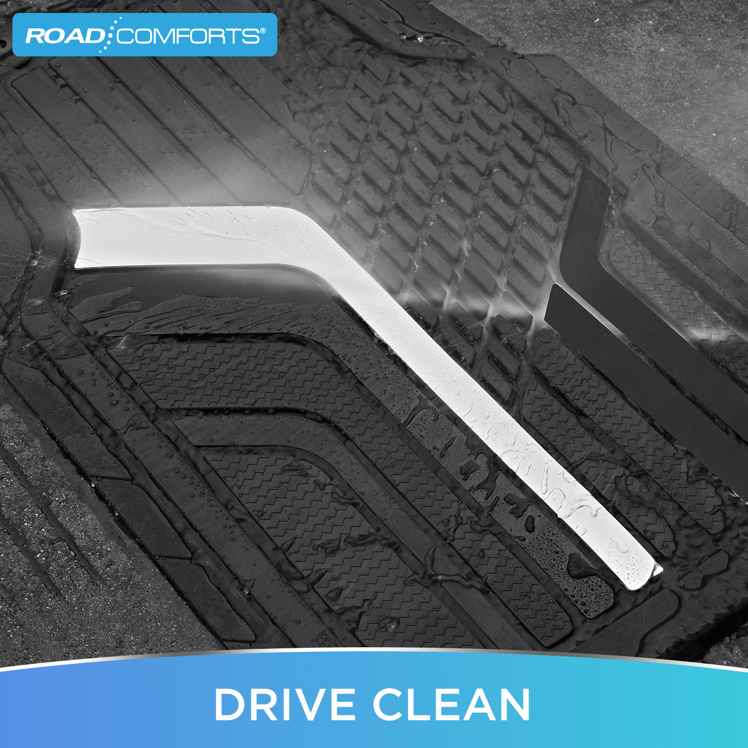 Road Comforts Car Floor Mats,Heavy-Duty Rubber Car Floor Mats,Sports Style Car Floor Mats,Non-Slip,Front,Universal Fit,Black&Sliver