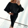 thumbnail image 2 of biudgviw Sweater Dresses for Women Fall Lounge Long Sleeve Crewneck Midi Dress Slim Bodycon Pullover Dress, 2 of 6