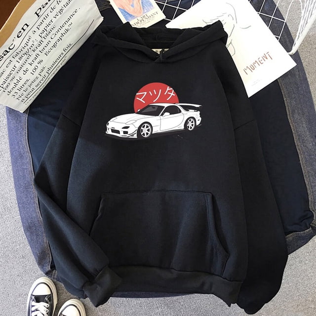 Sudadera con capucha para hombre, ropa de calle con estampado de coche inicial de Anime, Hip Hop, abrigo Unisex, Tops, Otoño e Invierno xuanjing unisex