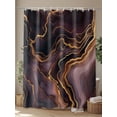 thumbnail image 4 of Abstract Marble Texture Shower Curtain, Purple Gold Waves Art Waterproof Shower Curtain Set with 12 Hooks Lightweight Washable Fabric Shower Curtains for Bathroom 72x84 Inches, 4 of 6