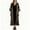 yue866-01-Black, variant on KHONTS Women's 3/4 Sleeve V-Neck Strip Oversize Linen Maxi Dress Plus Size Loose Long Dresses 10-Blue XL