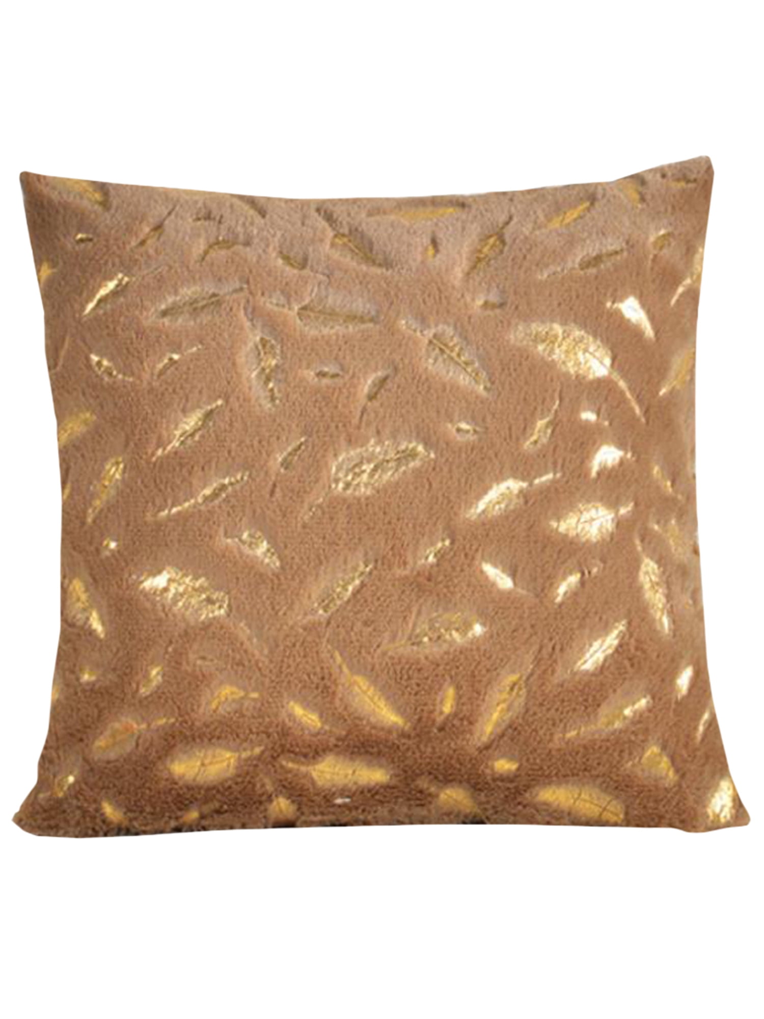 Luxury Large Gold Feather Plush Fur Soft Cushion Cover Pillow Case Home Decor