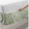 thumbnail image 2 of Abstract Bed Skirt, Yellow Circles Polka Dots with Hand Drawn Stripes Memphis Art Illustration, Elastic Bedskirt Dust Ruffle Wrap Around for Bedding Decor, 4 Sizes, Yellow Pearl Black, by Ambesonne, 2 of 2