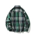 thumbnail image 3 of Men's Casual Plaid Shirt Plus Size Color Block Button Down Shirt Loose Fit Lapel Long Sleeve Shirt, 3 of 3