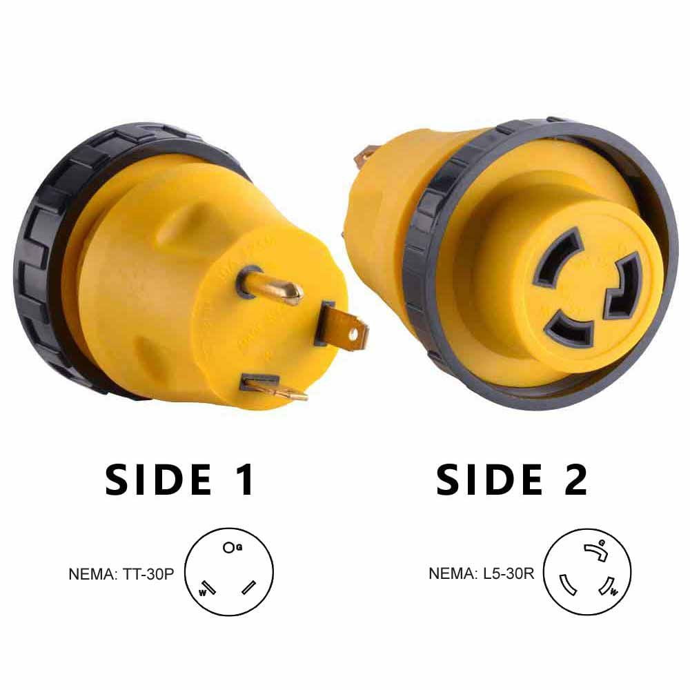 Superior Electric RVA1513L RV Power Cord Adapter 30 amp Male to 30 amp