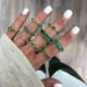 thumbnail image 2 of Anillos de circonia cúbica AAA para mujer, anillo de cristal verde de lujo para fiesta, compromiso, boda, regalo de joyería de plata, nueva moda, 2 of 4