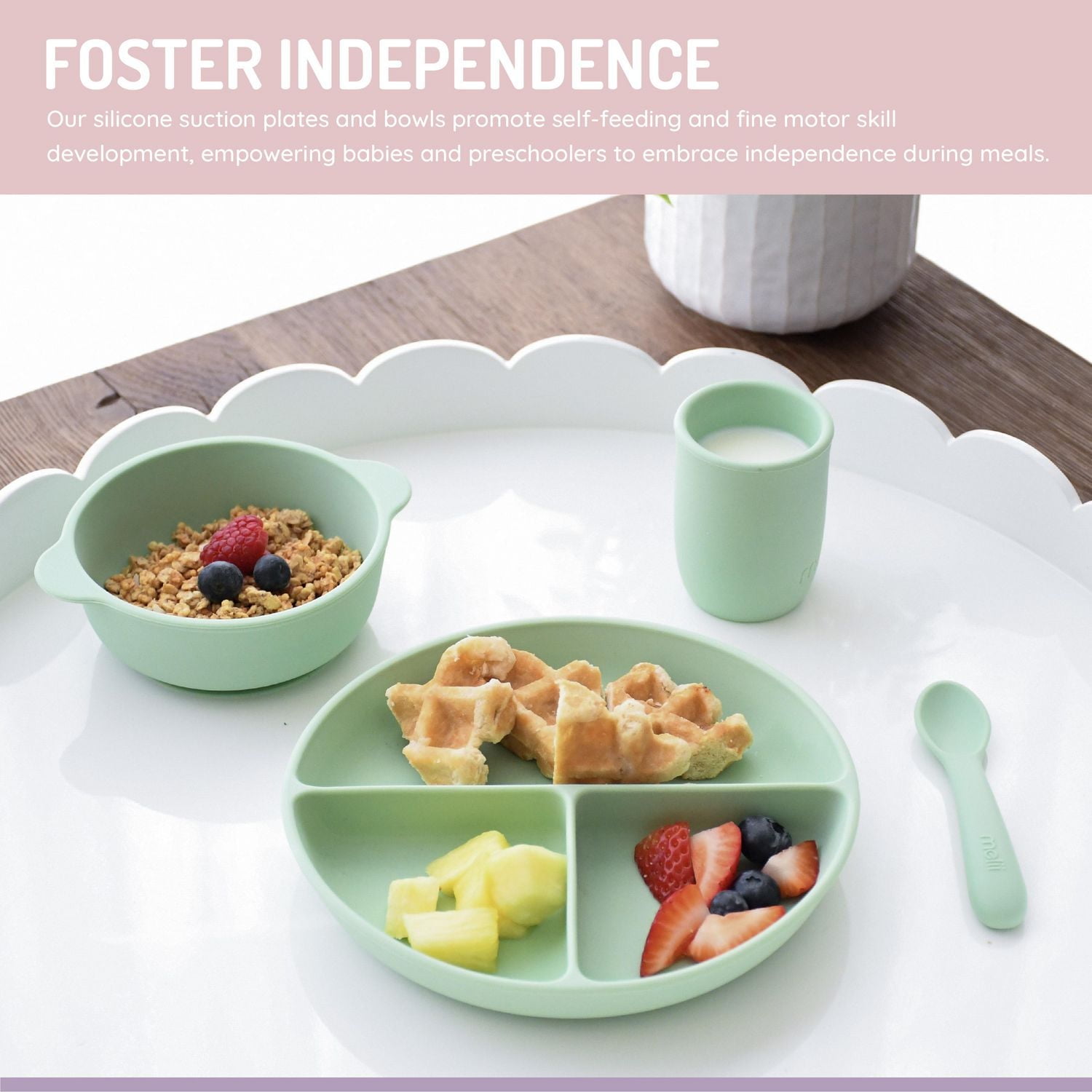 Ensemble de Repas 100 % Silicone – 10 Pièces Ensemble de repas