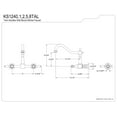 thumbnail image 4 of Kingston Brass Tudor 8" Center Kitchen Faucet Without Sprayer, 4 of 4