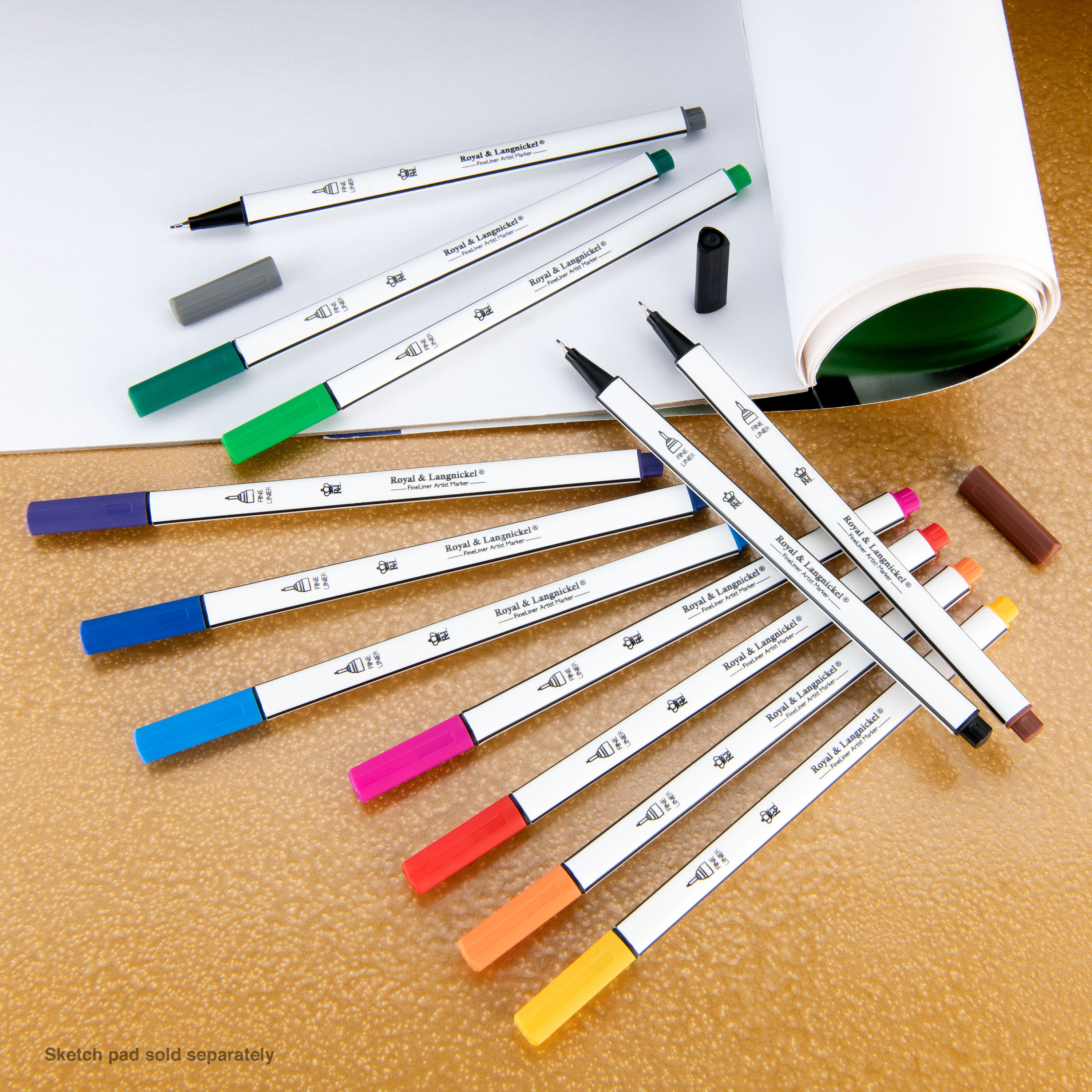Royal & Langnickel - 12pc Dual Tip Artist Markers - Pointed Round Tip and  Fineliner