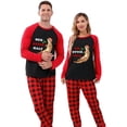 thumbnail image 2 of Pijama navideño a juego para pareja Conjunto de pijama negro con medio salón de nutria, 2 of 4