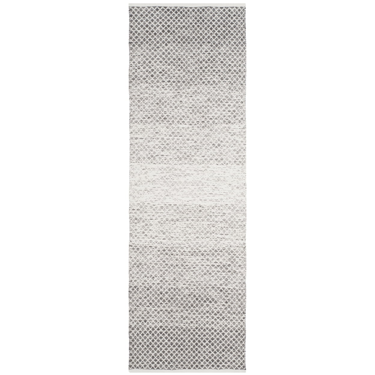 SAFAVIEH Montauk Vaughn Geometric Cotton Area Rug, Light Grey/Ivory, 4' x 4' Round