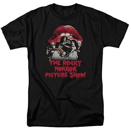 Rocky Horror Picture Show Movie Casting Throne Adult Mens T-Shirt Black (Large)