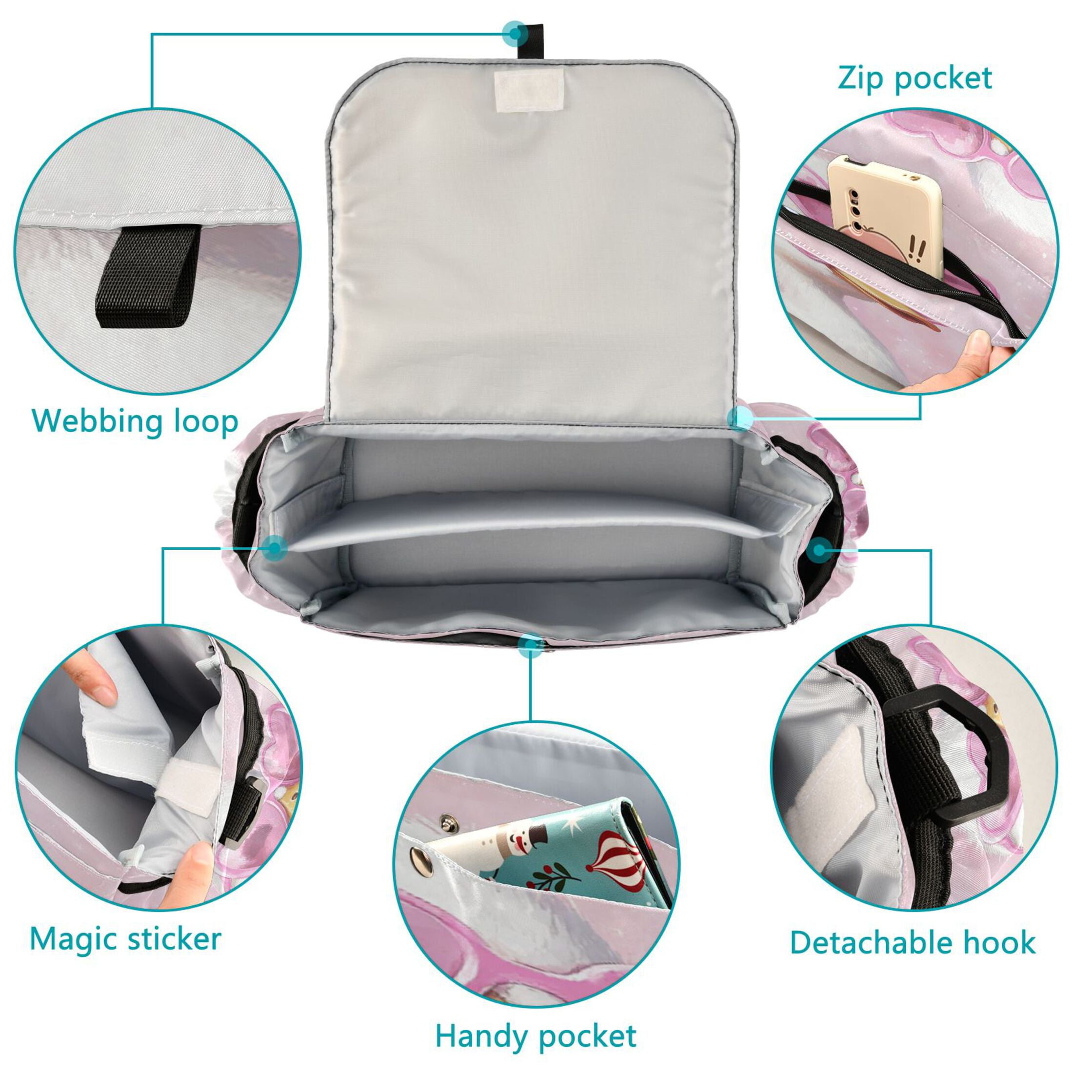 DIXRUYEE Stroller Organizer Joyful Duck Printed