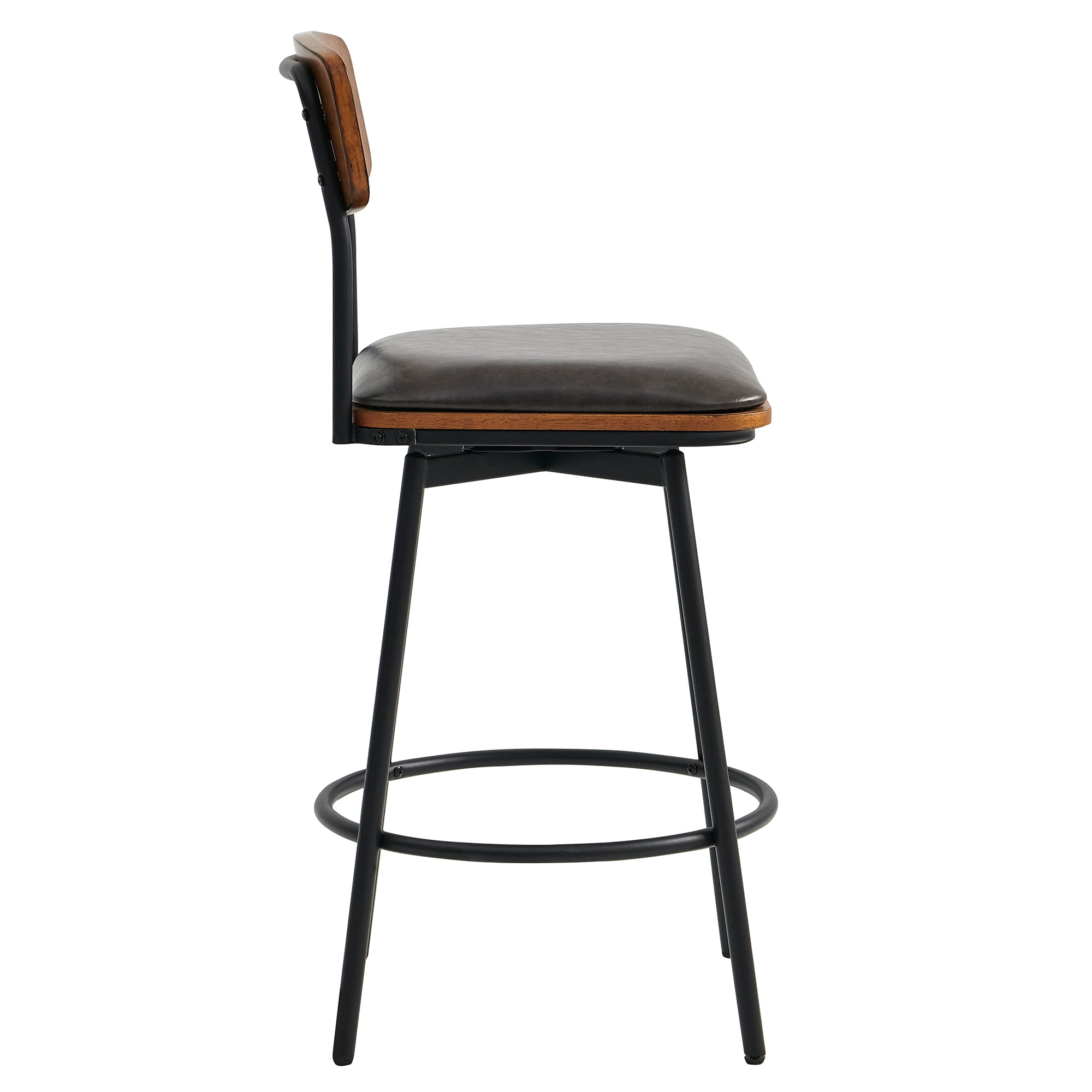 CHITA Leather Swivel Counter Bar Stools, 27'' Seat Height