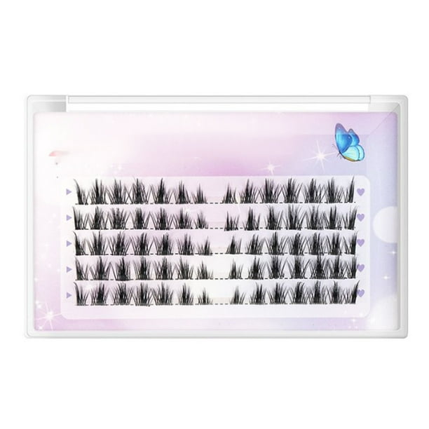 Pestañas postizas en racimos, realistas, suaves y ligeras, 5 filas de pestañas postizas individuales para extensión de pestañas
