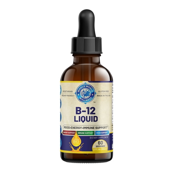 Vitamin B12 Complex Liquid Drops Supports Energy, Brain & Heart Health 60 Day Supply