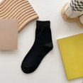 thumbnail image 3 of Women's Mid Calf Socks Plain Soft Feel Ribbed Socks Casual Daily Fall Crew Socks, 3 of 3