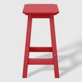 thumbnail image 3 of WestinTrends Malibu 24" HDPE Outdoor Patio Counter High Backless Square Bar Stools Set of Two, Red, 3 of 8