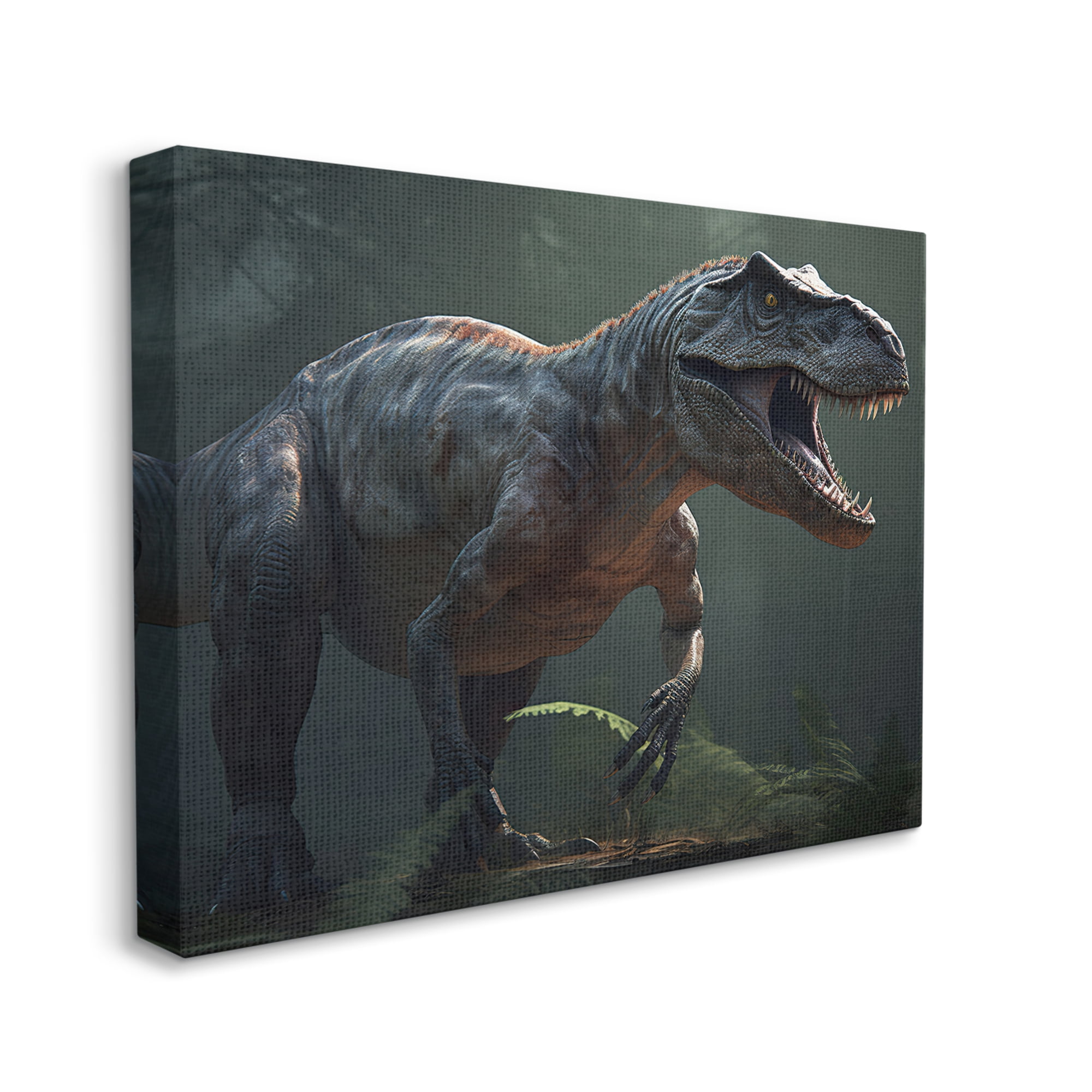Stupell Industries Detailed T-Rex Portrait Animals & Insects Painting Gallery Wrapped Canvas Print Wall Art, 40 x 30