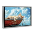 thumbnail image 3 of Stupell Industries Sleeping Cat on Boat Animals Painting Gray Floater Framed Canvas Art Print Wall Art, 25 x 17, 3 of 9