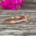 thumbnail image 5 of Morganite Engagement Ring With Solid 10k Rose Gold Promise Ring Round Cut 1.25 Carat Art Deco, 5 of 6