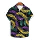 thumbnail image 5 of Blusa y camisa de manga corta con cuello vuelto para hombre, camisa de cuello abotonado con estampado de carnaval, blusa de longitud media para hombre, 5 of 7