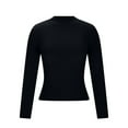 thumbnail image 5 of Women's Ribbed Knit Long Sleeve Mock Neck Slim Fit Thermal Base Layer Top Stretchy Lightweight Sweater Shirt for Fall Winter Black S, 5 of 7