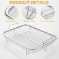 thumbnail image 4 of 3 PACK Air Fryer Basket For Oven, Stainless Steel Non-stick Mesh Grill Basket, Air Fryer Tray Wire Rack Roasting Basket, Dishwasher Safe, Easy to Clean (11.2”x8.3”), 4 of 7
