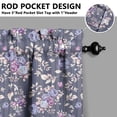 thumbnail image 5 of Pioneer Kitchen Curtains and Valance Set 24 Inch Tier Purple Rose Gray Image Curtains Small Drapes for Cafe Living Room Bathroom Farmhouse 3 Pieces Set Rod Pocket, 5 of 6