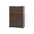 thumbnail image 7 of GZXS Desk Cabinet with Fold-Up Desktop, 2 Drawers & Adjustable Shelf, Modern Secretary Desk Space-Saving Organizer for Home, Office, Kitchen, Dorm (Walnut), 7 of 7