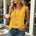 thumbnail image 2 of Ovzne Women's Plus Size Cotton Linen Casual Sleeveless Round Neck Tank Tops Trendy Summer Lightweight Loose Blouses, 2 of 10